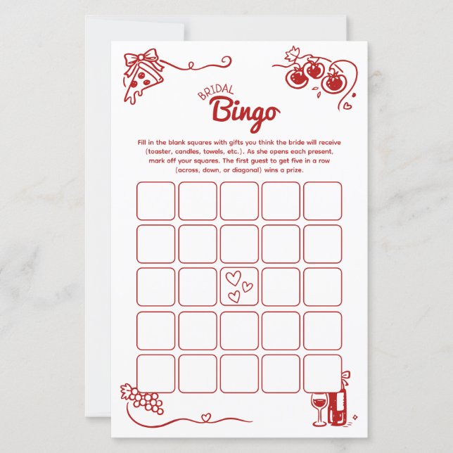 That's Amore Bridal Bingo Italian Wedding Activity (Voorkant)
