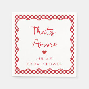 "That's Amore" Italiaanse Bruidsborrel Rood Geruit Servet