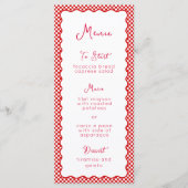 "That's Amore" Italiaanse rode geruit grillig Menu (Voorkant)