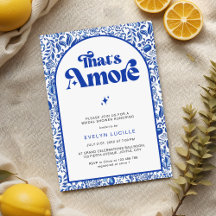 That's Amore Italian Blue Tile Retro Bridal Shower
