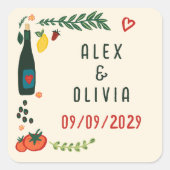 That's Amore Italian Food CUSTOM Wedding  Vierkante Sticker (Voorkant)