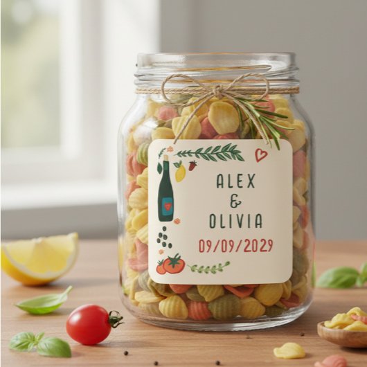 That's Amore Italian Food CUSTOM Wedding  Vierkante Sticker