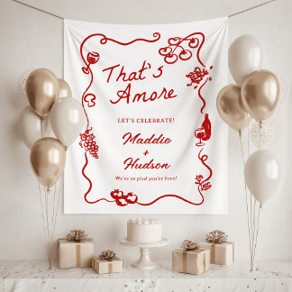 That's Amore Italian Theme Rehearsal Dinner Sign Wandkleed