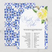 That's Amore Lemon Italian Blue Tile Bridal Shower Kaart (Voorkant / Achterkant)