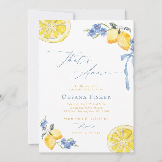 That's Amore Lemons Bow Main Squeeze Bridal Shower Kaart (Voorkant)