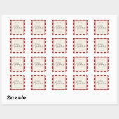 That's Amore Red Checkered Bridal Shower  Vierkante Sticker (Vel)