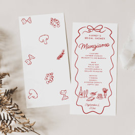 That's Amore Red Doodle Frame Bridal Shower Menu