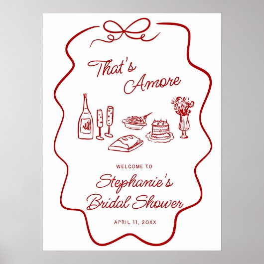 That's Amore Red Doodle Frame Welcome  Poster (Voorkant)