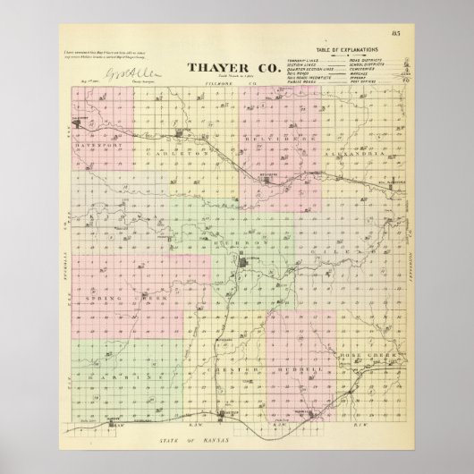 Thayer County, Nebraska Poster (Voorkant)