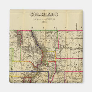 Thayer's kaart van Colorado 2 Magneet