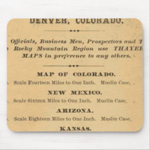 Thayer's kaart van Colorado Muismat