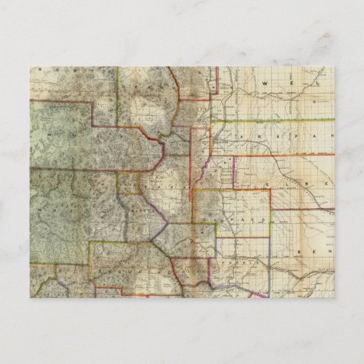 Thayer's nieuwe kaart van de staat Colorado (Voorkant)