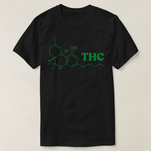 THC-molecuul met naam T-shirt (Design voorkant)