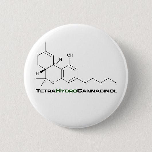 THC Weed Ronde Button 5,7 Cm (Voorkant)