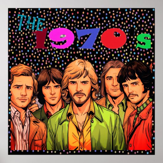 The 1970's Retro Vibe 24x24" Wall Poster (Devant)