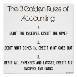 "The 3 Golden Rules of Accounting" Perfect Poster