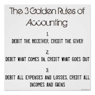 "The 3 Golden Rules of Accounting" Perfect Poster