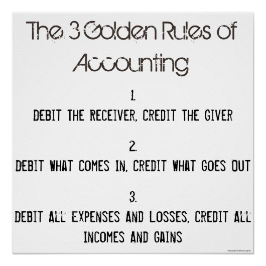 "The 3 Golden Rules of Accounting" Perfect Poster (Voorkant)
