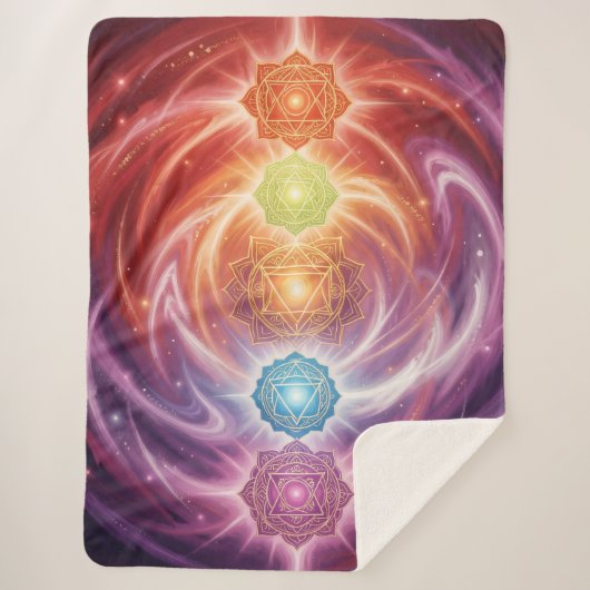 The 7 Chakras´10 Sherpa Deken (Voorkant)