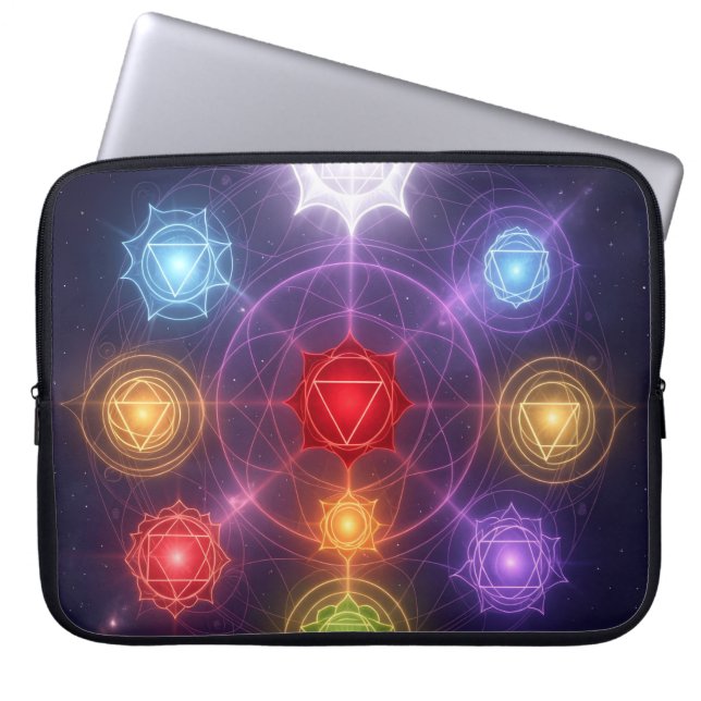 The 7 Chakras´3 Laptop Sleeve (Voorkant)