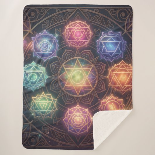 The 7 Chakras´8 Sherpa Deken (Voorkant)