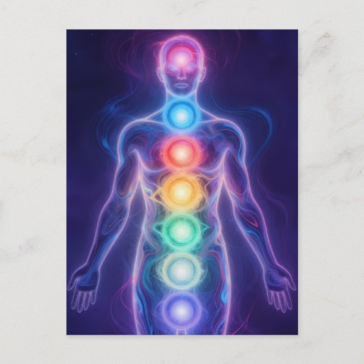  The 7 Chakras Briefkaart (Voorkant)