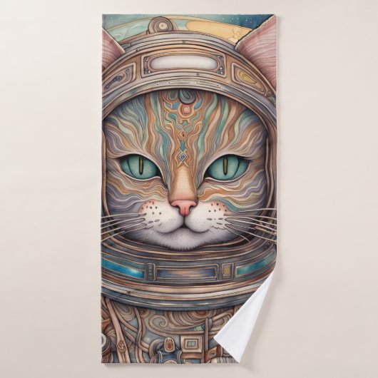 Thé à boire à la chatte orange (Serviette de bain)