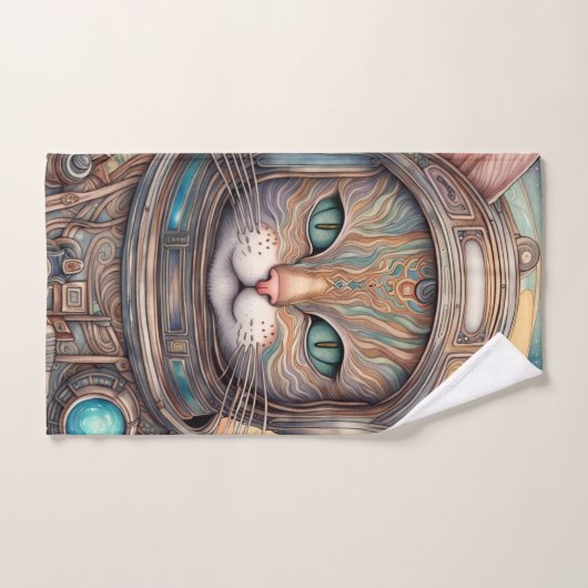 Thé à boire à la chatte orange (Serviette à main)