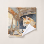 Thé à boire à la chatte orange (Gant de toilette)