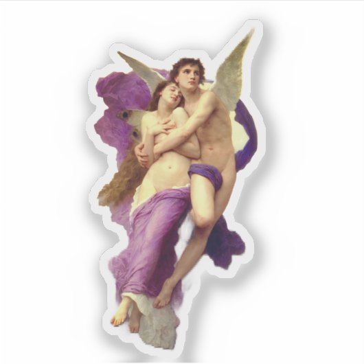 The abduction of Psyche Bouguereau angel Sticker (Voorkant)