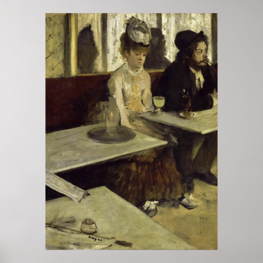 The Absinthe Drinker of L'Absinthe by Edgar Degas Poster (Voorkant)