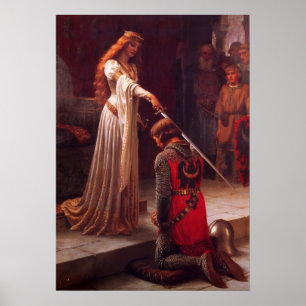 The Accolade - Middeleeuwse Ridder en Lady Art Pri Poster
