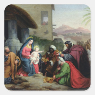 The Adoration of the Magi, c.1833-36 Vierkante Sticker