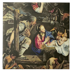 The Adoration of the Shepherds, 1612 (olie op canv Tegeltje