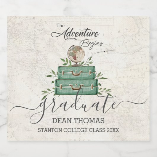 The Adventure begint reis Afstuderen gunst Sparkling Wijnetiket (Enkel label)