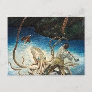 The Adventure of the Giant Squid by N.C. Wyeth Briefkaart