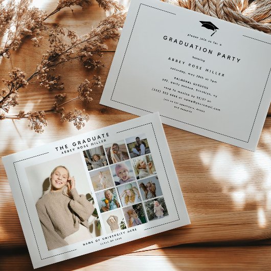 THE AFSTUDEREN', 13 Photo Collage Afstudeerfeest Kaart