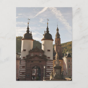 The Alte Brucke in Old Town, Heidelberg, Duitsland Briefkaart