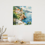 The Amalfi Coast, Italy Poster (Keuken)