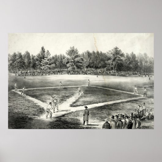 The American National Game of Baseball - 1866 Poster (Voorkant)