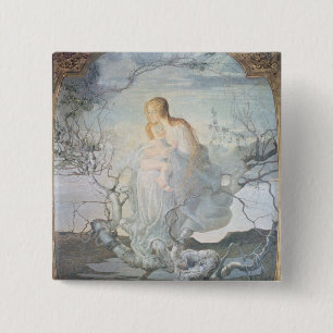 The Angel of Life, 1894 Vierkante Button 5,1 Cm