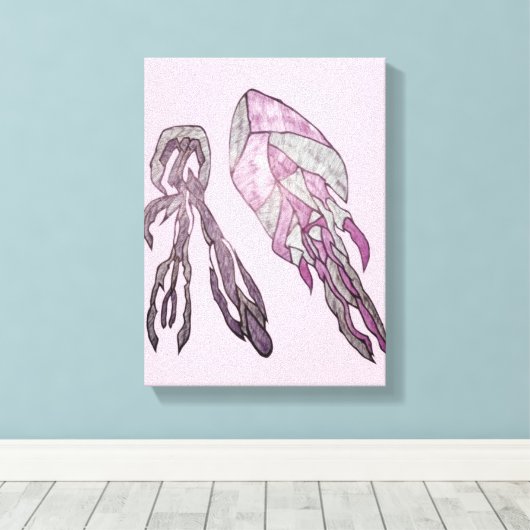 The Angled Veil Abstract Texture Art Canvas Afdruk (Insitu (Houten vloer))