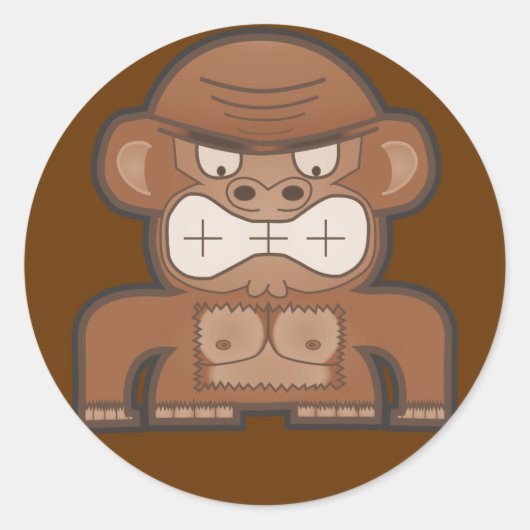 The Angry Donkey Monkey - achtergrond Ronde Sticker (Voorkant)
