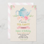 Thé anniversaire thème invitation (Devant / Derrière)