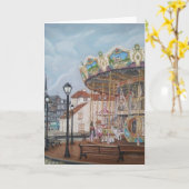 The Antique Carousel in Honfleur, Normandy, Frankr Kaart (Gele Bloem)