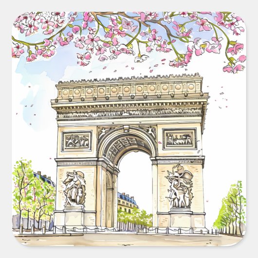 The Arc de Triomphe (Paris) Vierkante Sticker (Voorkant)