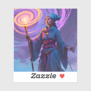 The Arcane Path – Fantasy Tovenaar Kunst Vierkante Sticker