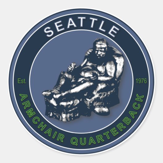 The Armchair Quarterback - Seattle Football Ronde Sticker (Voorkant)