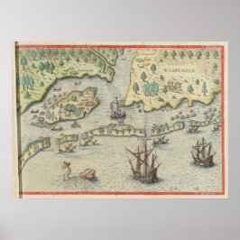 The arrival of the Englishmen in Virginia Poster