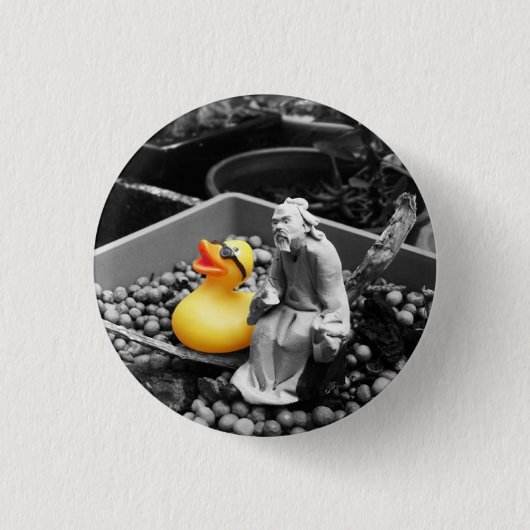 "The Art of Zen" Rubber Duck Button (small) (Voorkant)